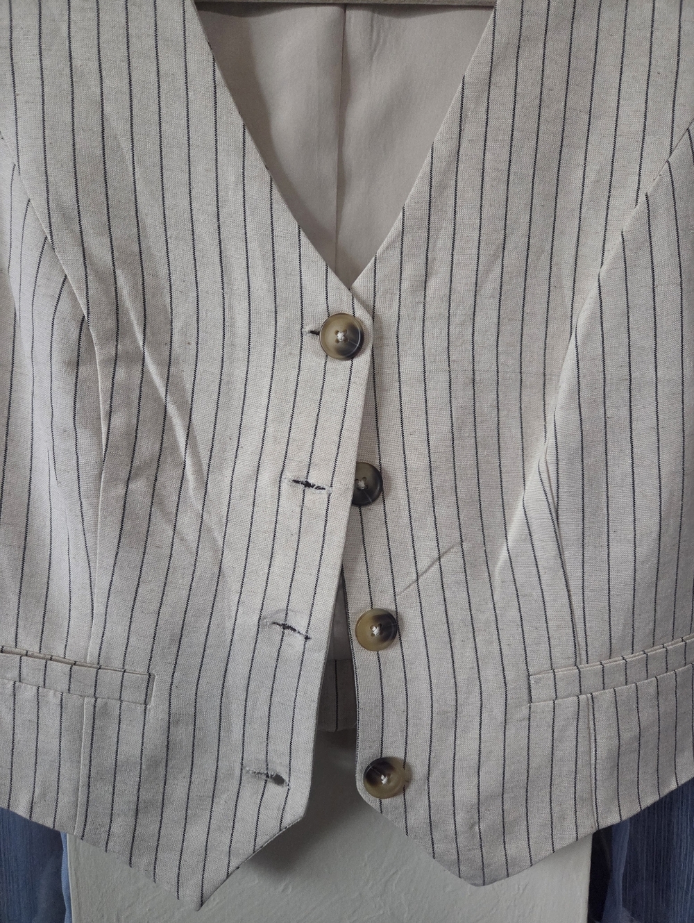 19 Cooper Pinstriped Button-Up Vest - Picture 3 of 6